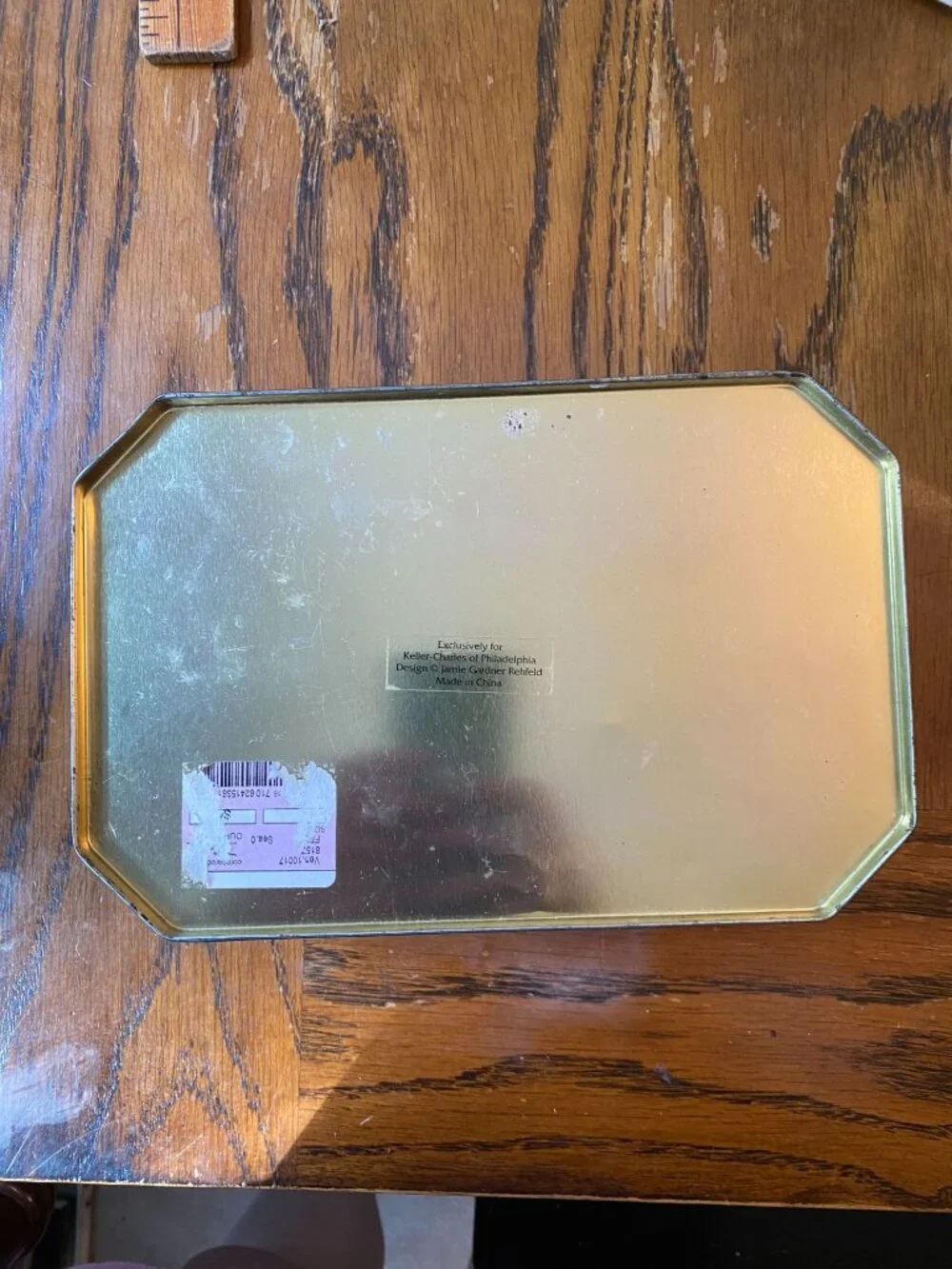 Vintage Storage Tin Dark Fruit-Themed Keller Charles Tin Box By Jamie Gardner Re
